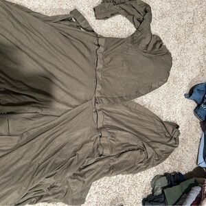 Olive Green Wrap Dress